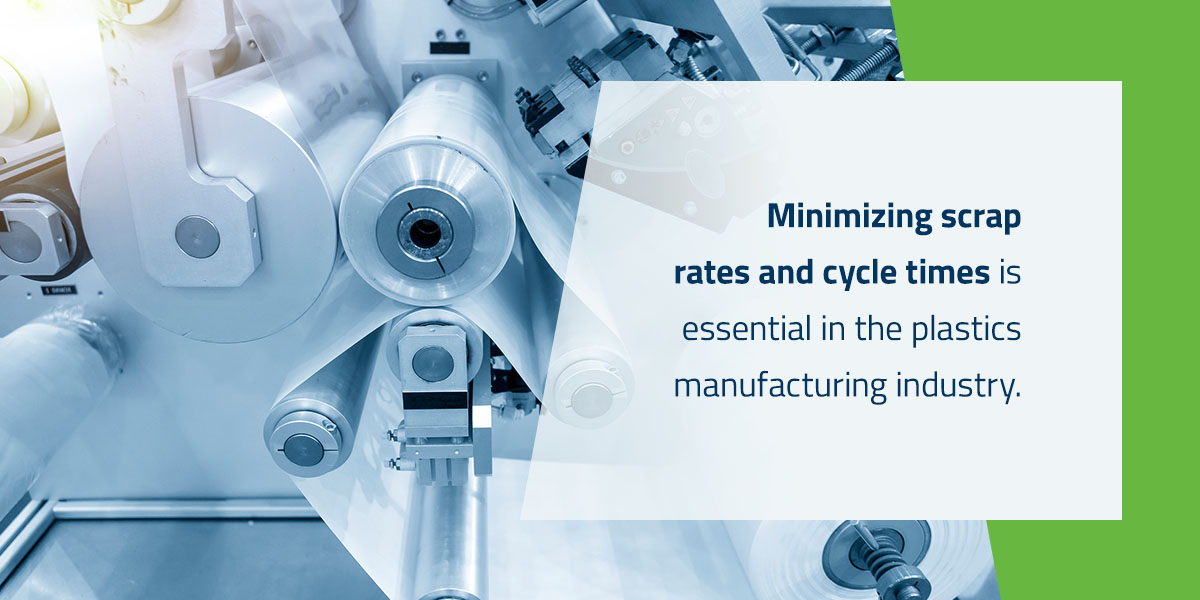 Minimizing scrap rates and cycle times is essencial in the plastics manufacturing industry.