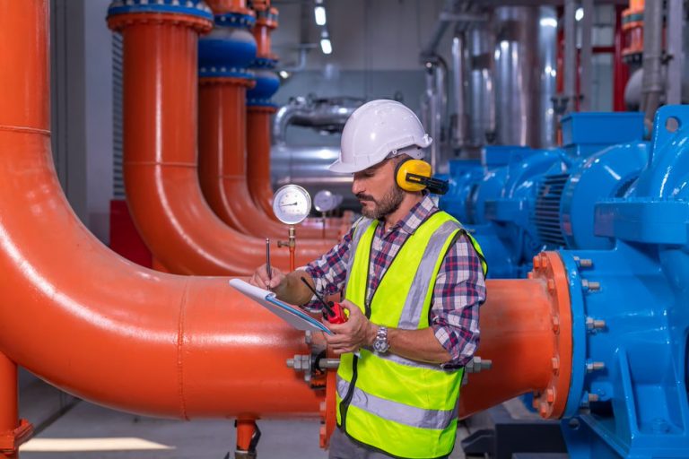 Someone testing water quality of chiller system