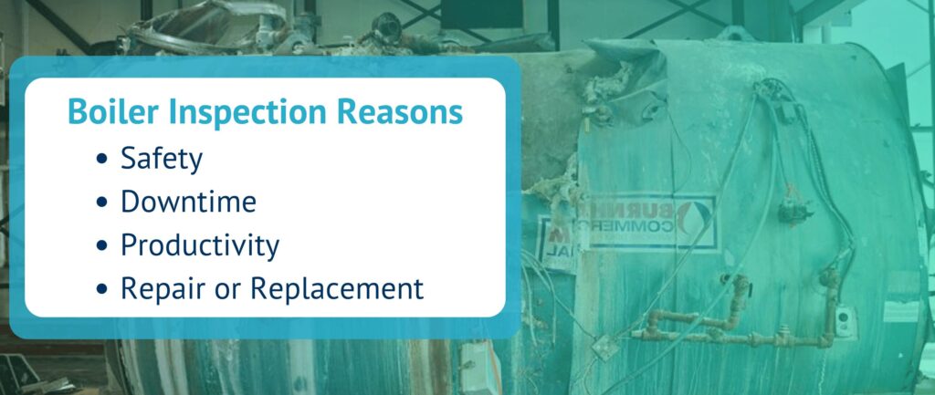 Boiler Inspection Reasons
Safety
Downtime
Productivity
Repair or Replacement